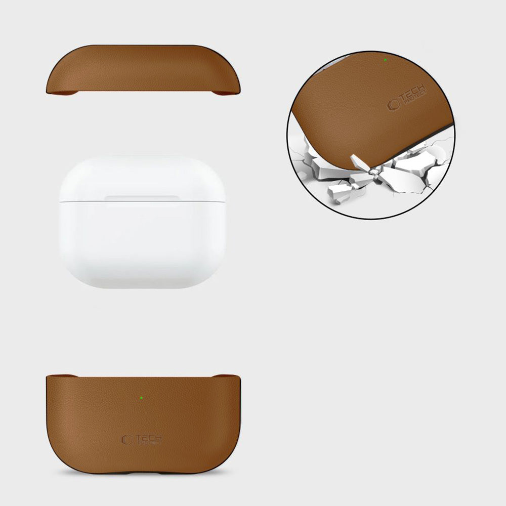 Schutzhülle für AirPods Pro 3, Tech-Protect NaturalFit, Braun