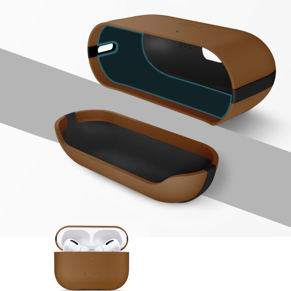 Schutzhülle für AirPods Pro 3, Tech-Protect NaturalFit, Braun
