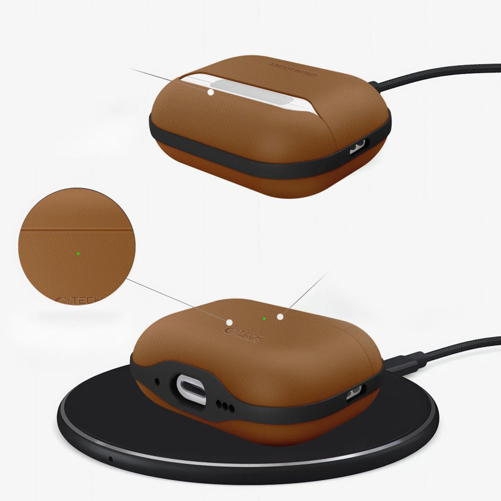 Schutzhülle für AirPods Pro 3, Tech-Protect NaturalFit, Braun