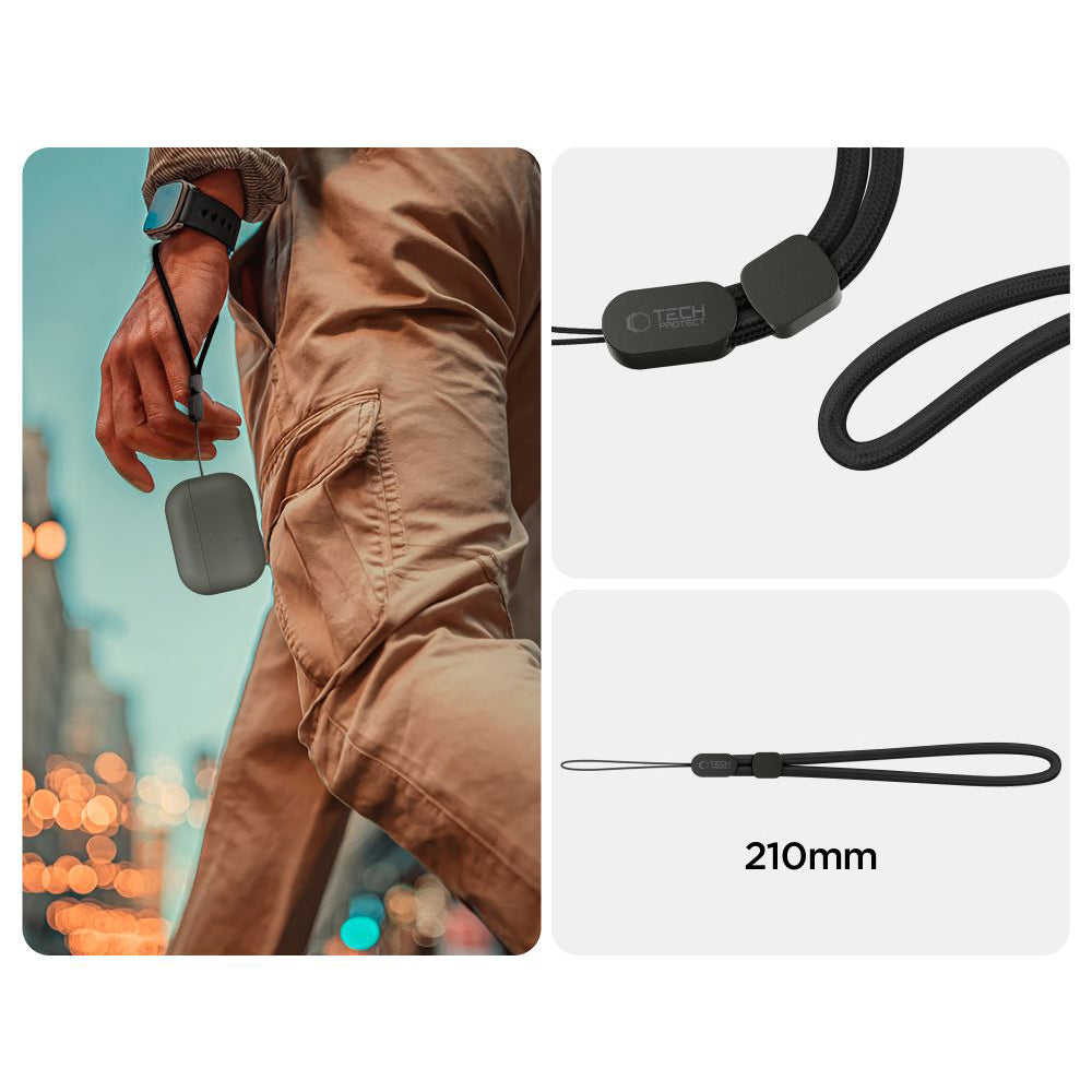 Schutzhülle für AirPods Pro 3, Tech-Protect NaturalFit, Dunkelgrau