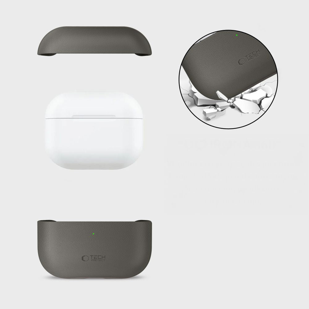 Schutzhülle für AirPods Pro 3, Tech-Protect NaturalFit, Dunkelgrau
