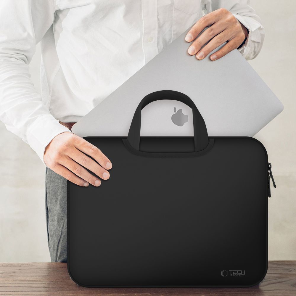 Schutzhülle für 13" / 14" Laptop, Tech-Protect Neopren Bag, Schwarz