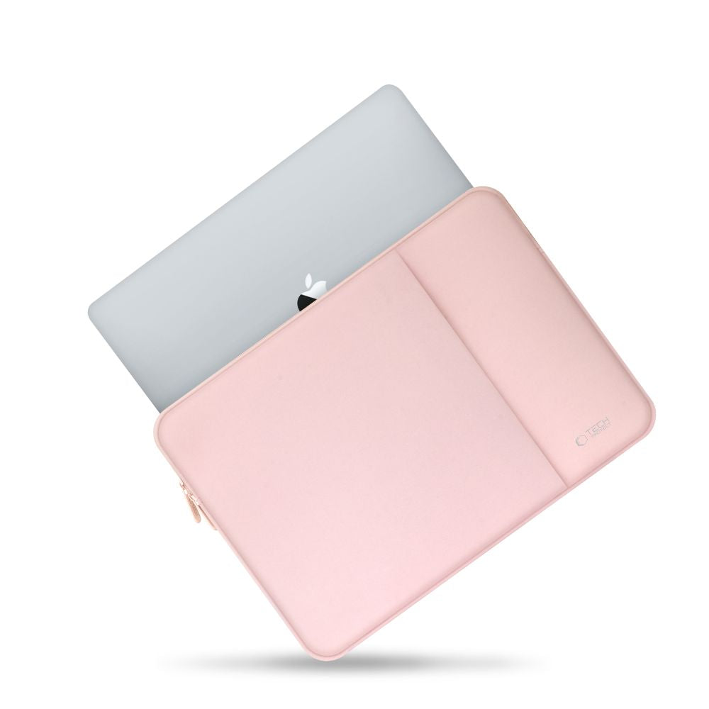 Rosa Schutzhülle für 13 Zoll Laptop, Tech-Protect Neopren, stilvolles Design, sicherer Transport, Innenmaße 33,5x22,5x3 cm