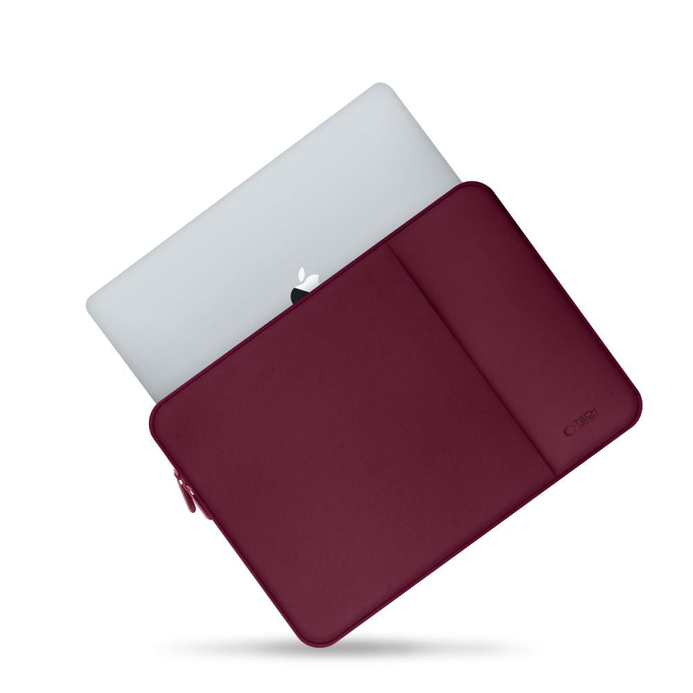 Schutzhülle für 13" Laptop, Tech-Protect Neopren, kastanienbraun, mit elegantem Design für sicheren Laptop-Transport.
