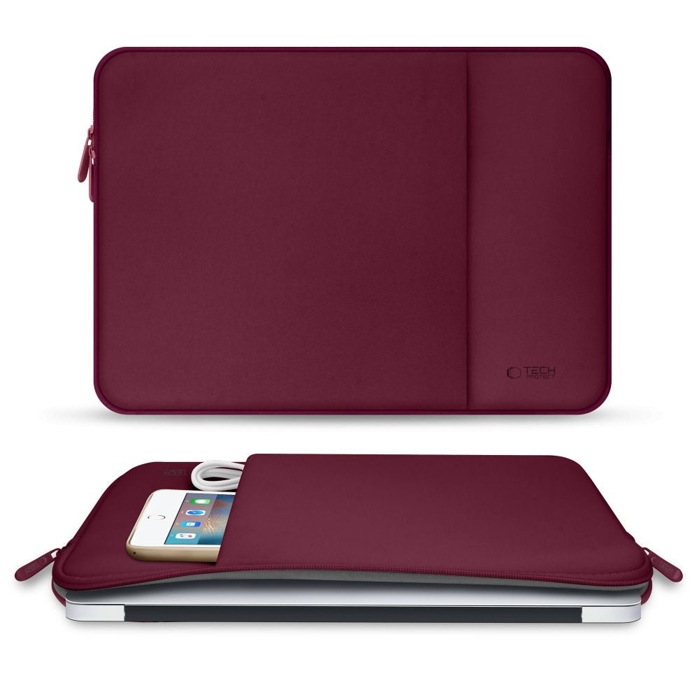 Schutzhülle für 15" / 16" Laptop, Tech-Protect Neopren, Kastanienbraun