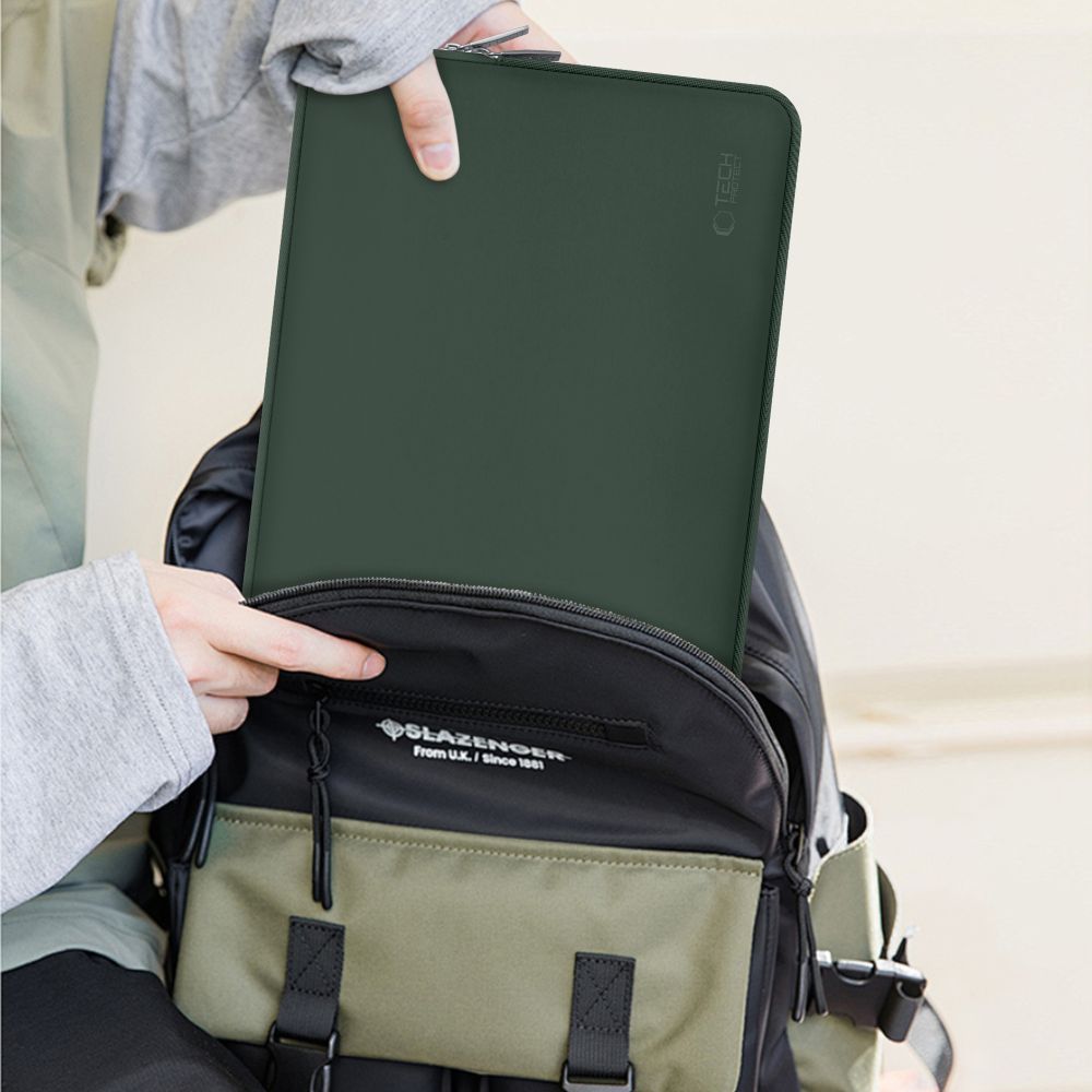 Schutzhülle für 13" / 14" Laptop, Tech-Protect Neo Slim, Dunkelgrün