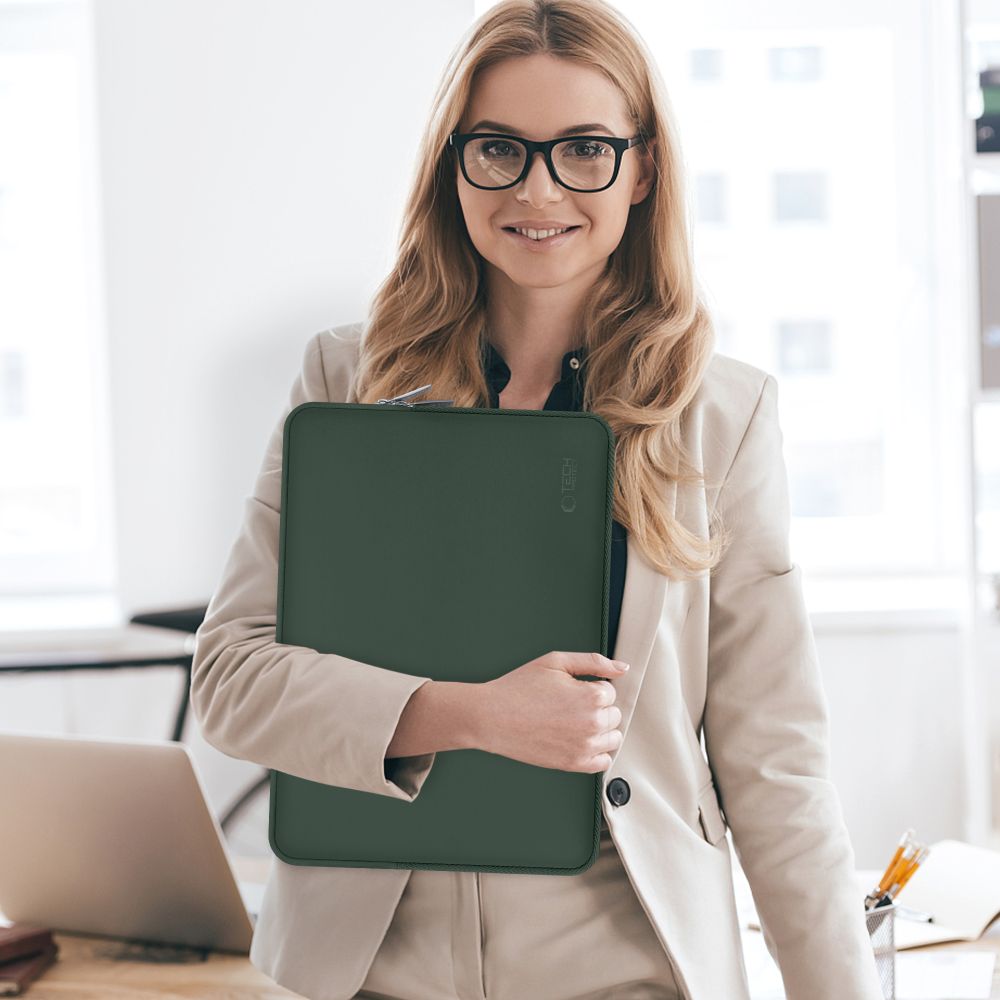 Schutzhülle für 13" / 14" Laptop, Tech-Protect Neo Slim, Dunkelgrün