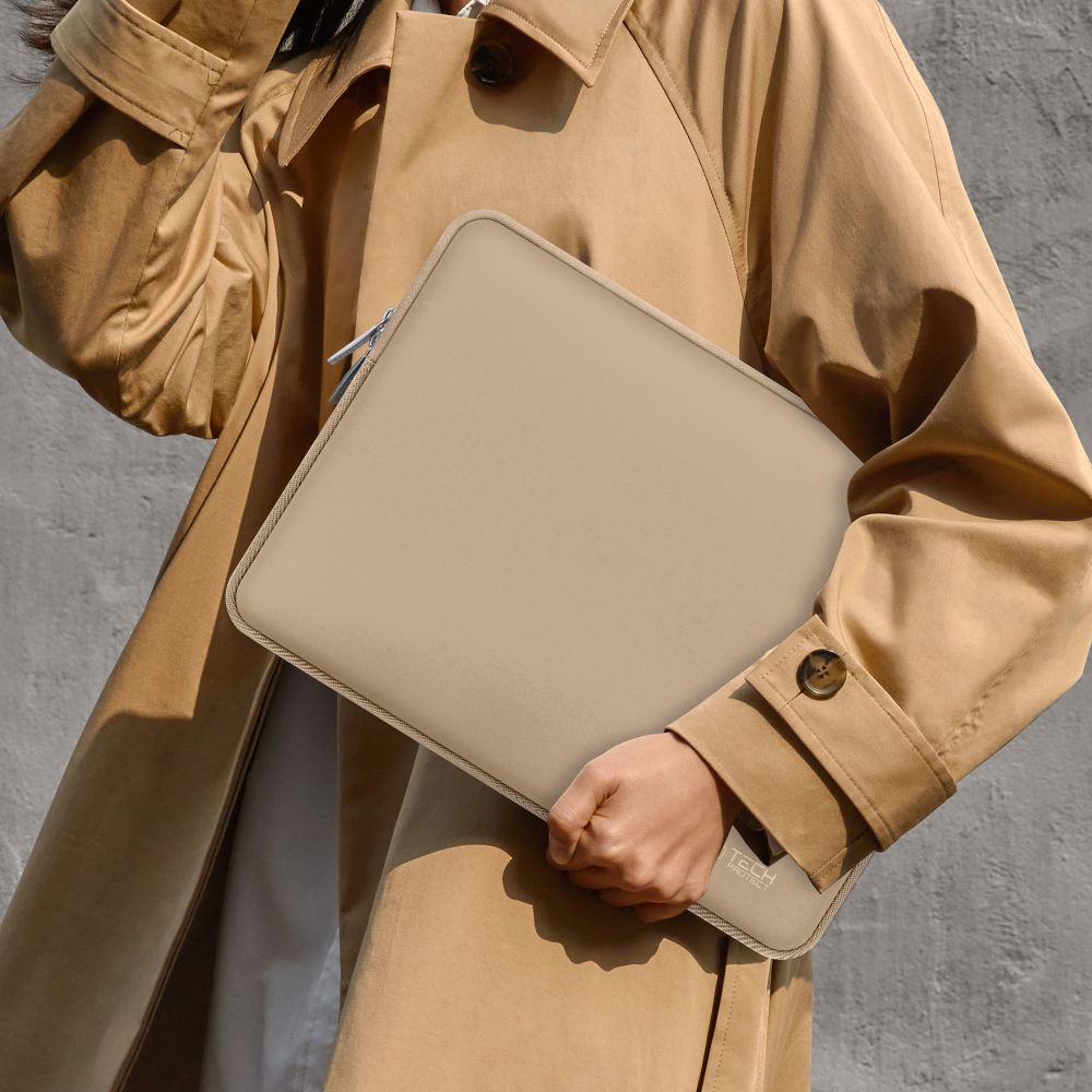 Schutzhülle für 15" / 16" Laptop, Tech-Protect Neo Slim, Beige