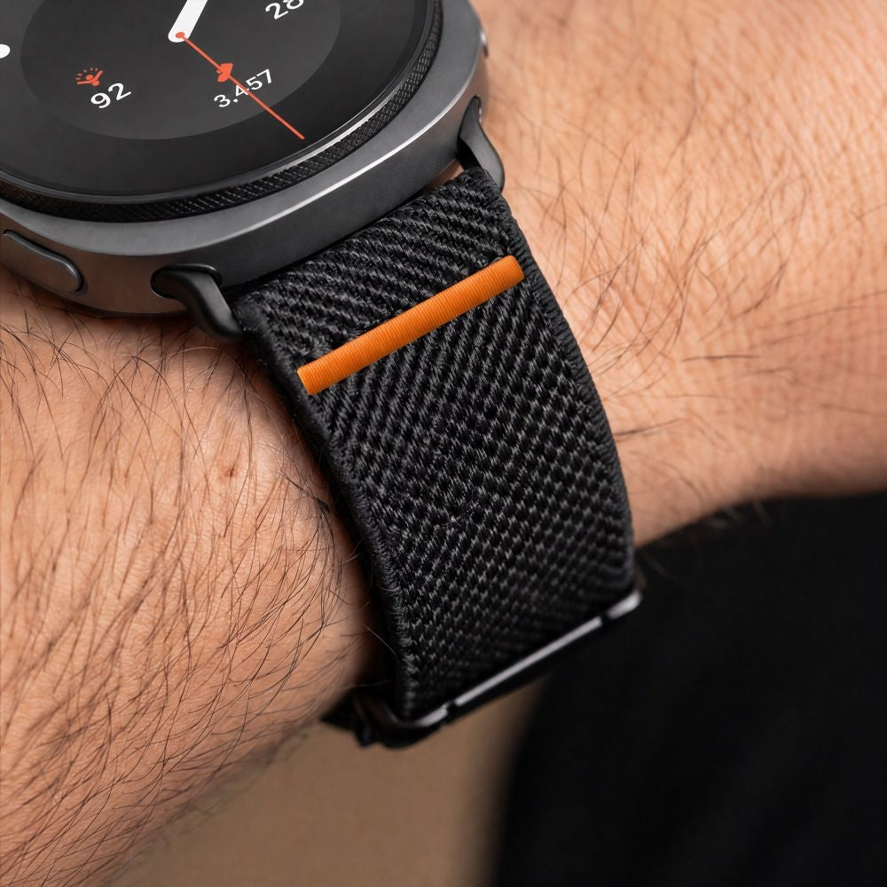 Armband für Galaxy Watch 9 40 mm / 44 mm / 8 40 mm / 44 mm / 8 Classic 46 mm, Tech-Protect Nylon Clasp, Schwarz