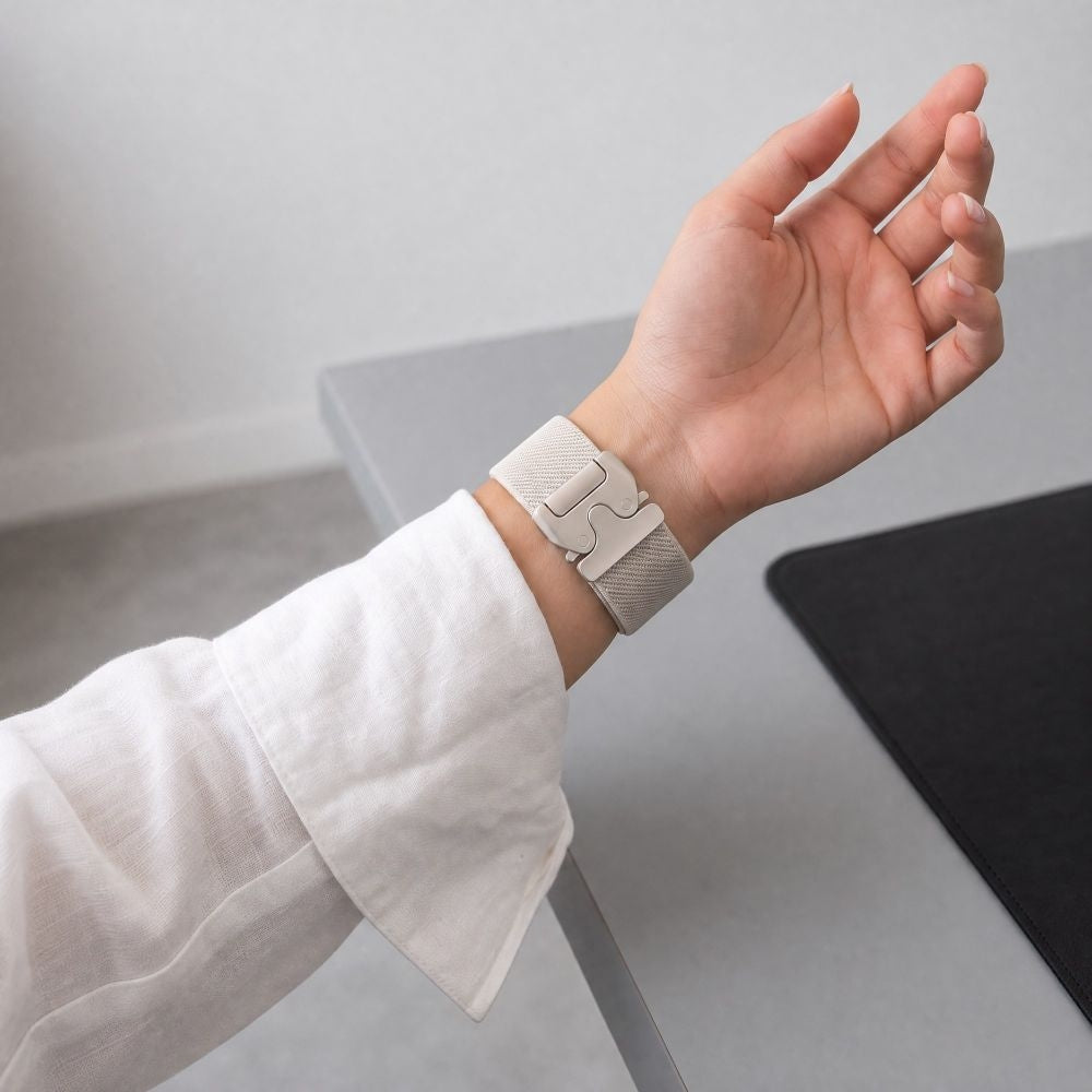 Armband für Galaxy Watch 9 40 mm / 44 mm / 8 40 mm / 44 mm / 8 Classic 46 mm, Tech-Protect Nylon Clasp, Beige