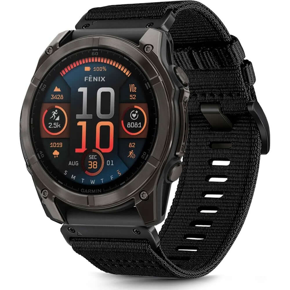 Armband für Garmin Fenix 8 (51 mm) / 7X Pro / 7X / 6X Pro, Tech-Protect Nylon Classic, QuickFit 26 mm, Schwarz