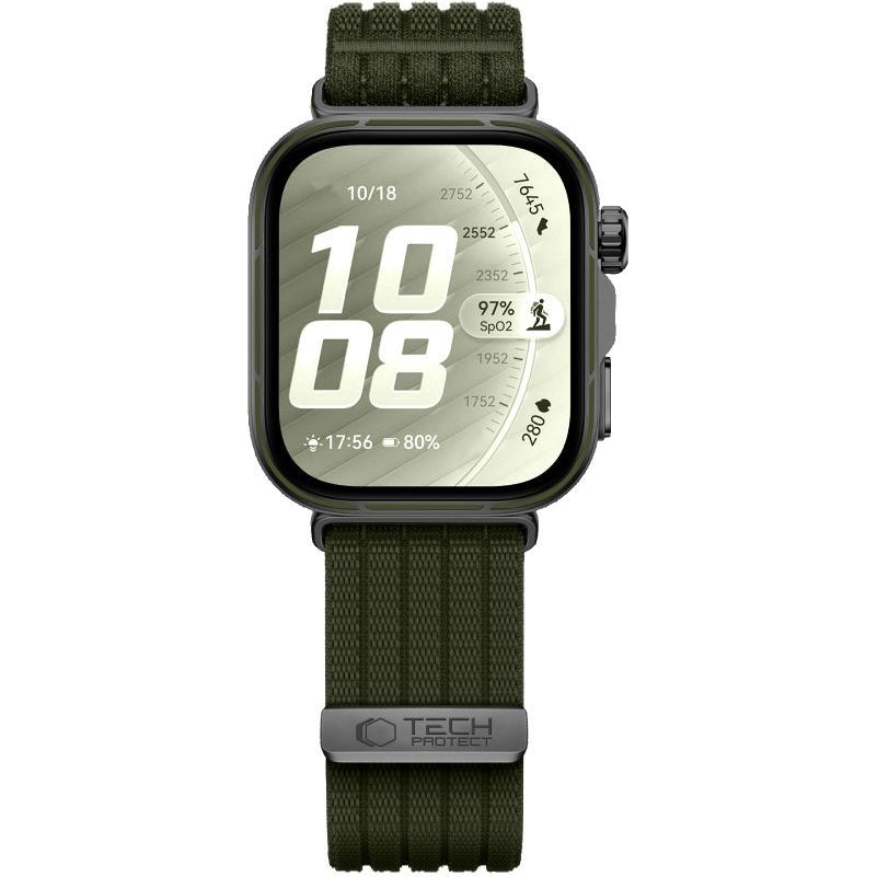 Nylon Armband für Huawei Watch Fit 5 / 5 Pro / 4 / 4 Pro / 3, Tech-Protect, Grün