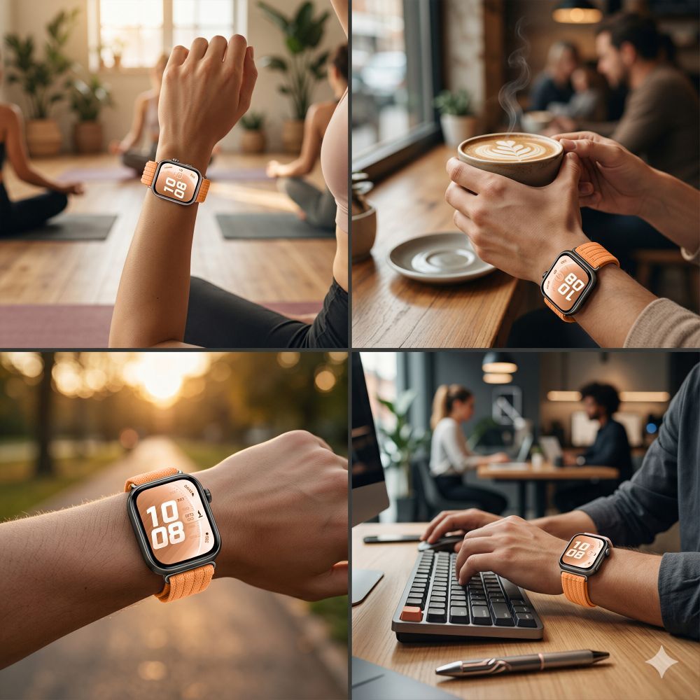 Nylon Armband für Huawei Watch Fit 5 / 5 Pro / 4 / 4 Pro / 3, Tech-Protect, Orange