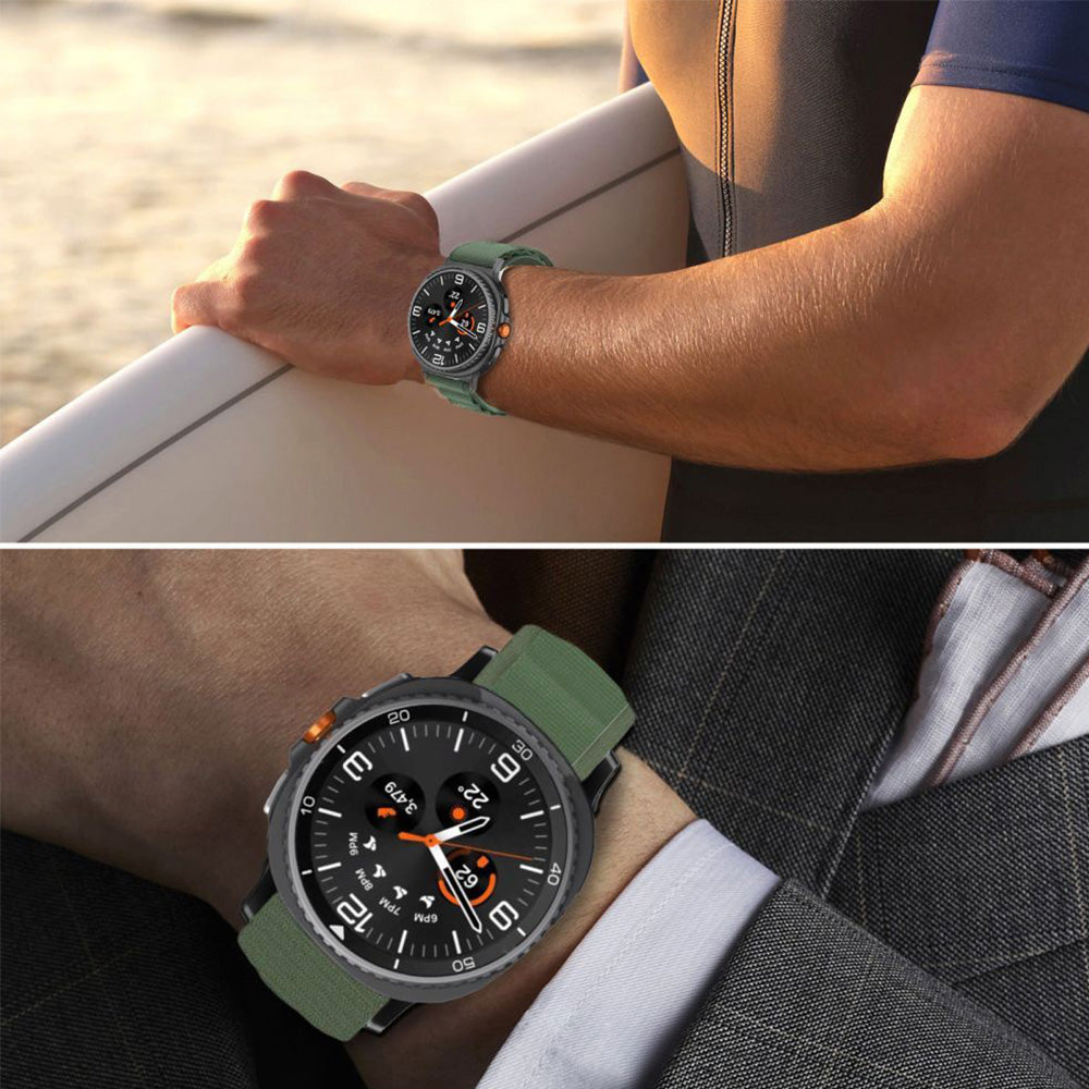 Armband für Galaxy Watch 8 40 mm / 44 mm / 8 Classic 46 mm, Tech-Protect Nylon Pro, Dunkelgrün