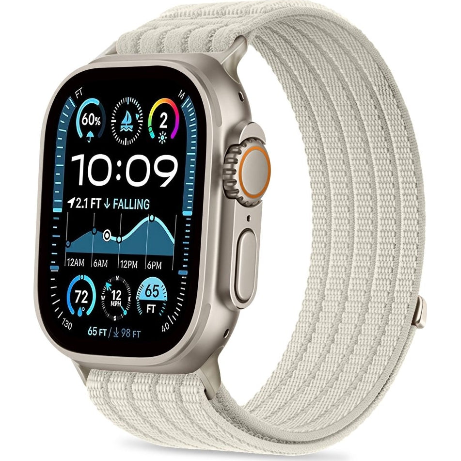 Nylon Armband für Apple Watch 8 / 9 / 10 / 11 / SE / Ultra (44 / 45 / 46 / 49 mm) Tech-Protect, Creme