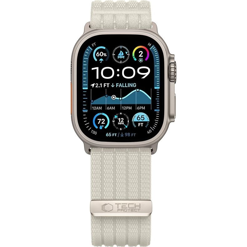 Nylon Armband für Apple Watch 8 / 9 / 10 / 11 / SE / Ultra (44 / 45 / 46 / 49 mm) Tech-Protect, Creme
