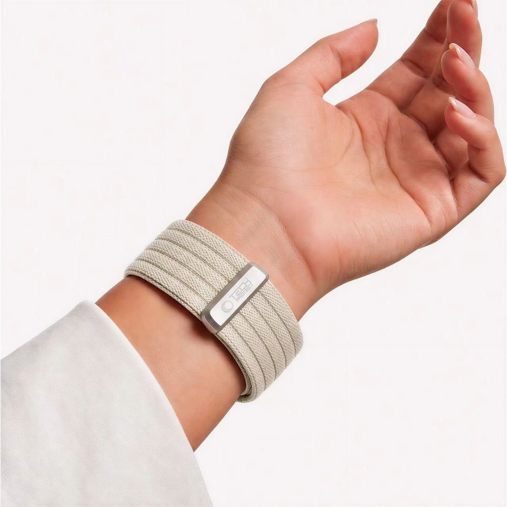 Nylon Armband für Apple Watch 8 / 9 / 10 / 11 / SE / Ultra (44 / 45 / 46 / 49 mm) Tech-Protect, Creme