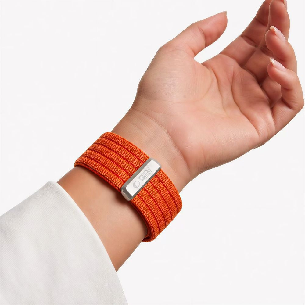 Nylon Armband für Apple Watch 8 / 9 / 10 / 11 / SE / Ultra (44 / 45 / 46 / 49 mm) Tech-Protect, Orange