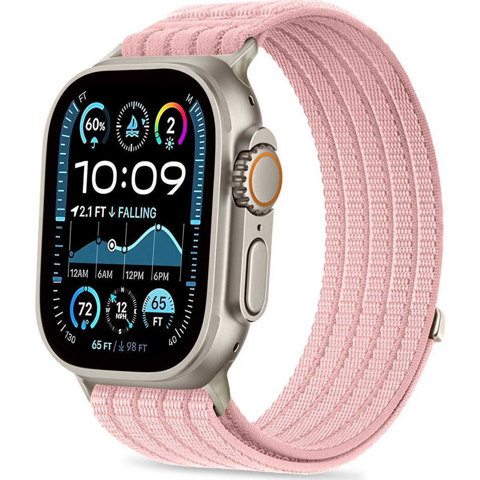 Nylon Armband für Apple Watch 8 / 9 / 10 / 11 / SE / Ultra (44 / 45 / 46 / 49 mm) Tech-Protect, Rosa