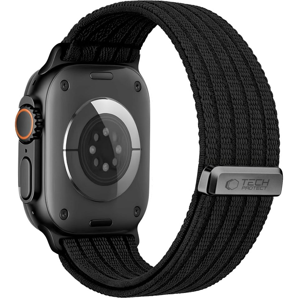 Nylon Armband für Apple Watch 8 / 9 / 10 / 11 / SE / Ultra (44 / 45 / 46 / 49 mm) Tech-Protect,Schwarz