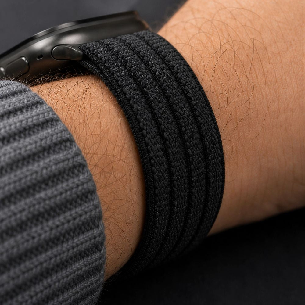 Nylon Armband für Apple Watch 8 / 9 / 10 / 11 / SE / Ultra (44 / 45 / 46 / 49 mm) Tech-Protect,Schwarz