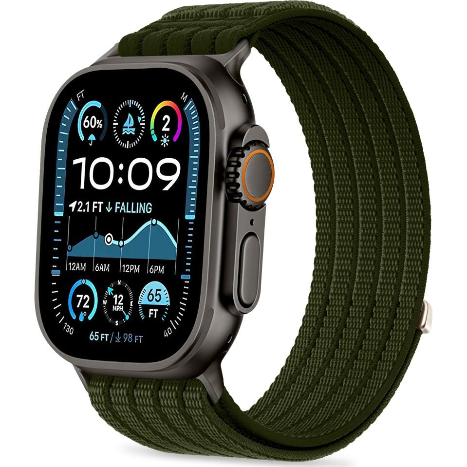 Nylon Armband für Apple Watch 8 / 9 / 10 / 11 / SE / Ultra (44 / 45 / 46 / 49 mm) Tech-Protect, Grün