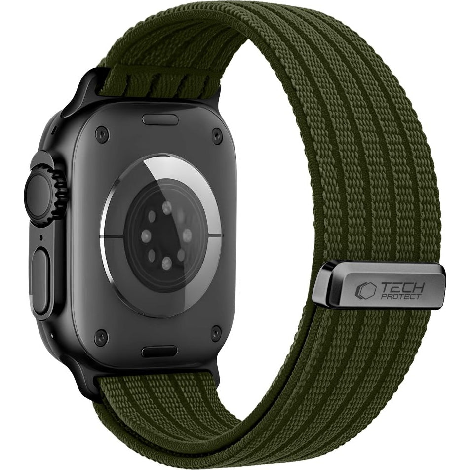 Nylon Armband für Apple Watch 8 / 9 / 10 / 11 / SE / Ultra (44 / 45 / 46 / 49 mm) Tech-Protect, Grün