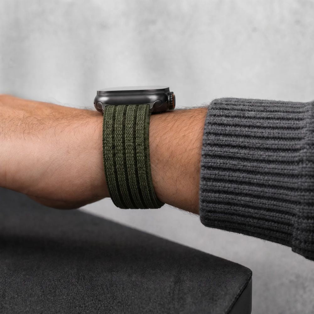 Nylon Armband für Apple Watch 8 / 9 / 10 / 11 / SE / Ultra (44 / 45 / 46 / 49 mm) Tech-Protect, Grün