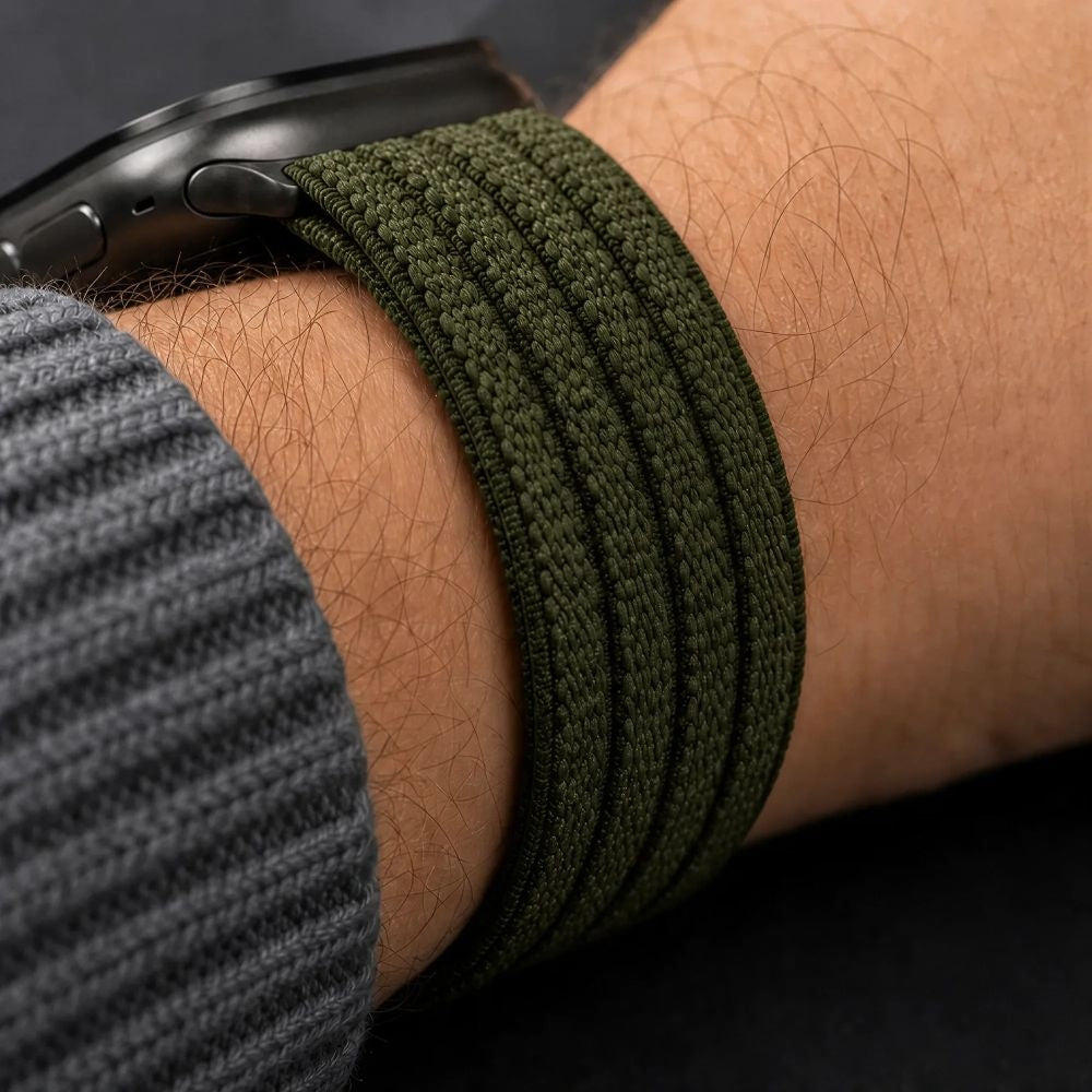 Nylon Armband für Apple Watch 8 / 9 / 10 / 11 / SE / Ultra (44 / 45 / 46 / 49 mm) Tech-Protect, Grün