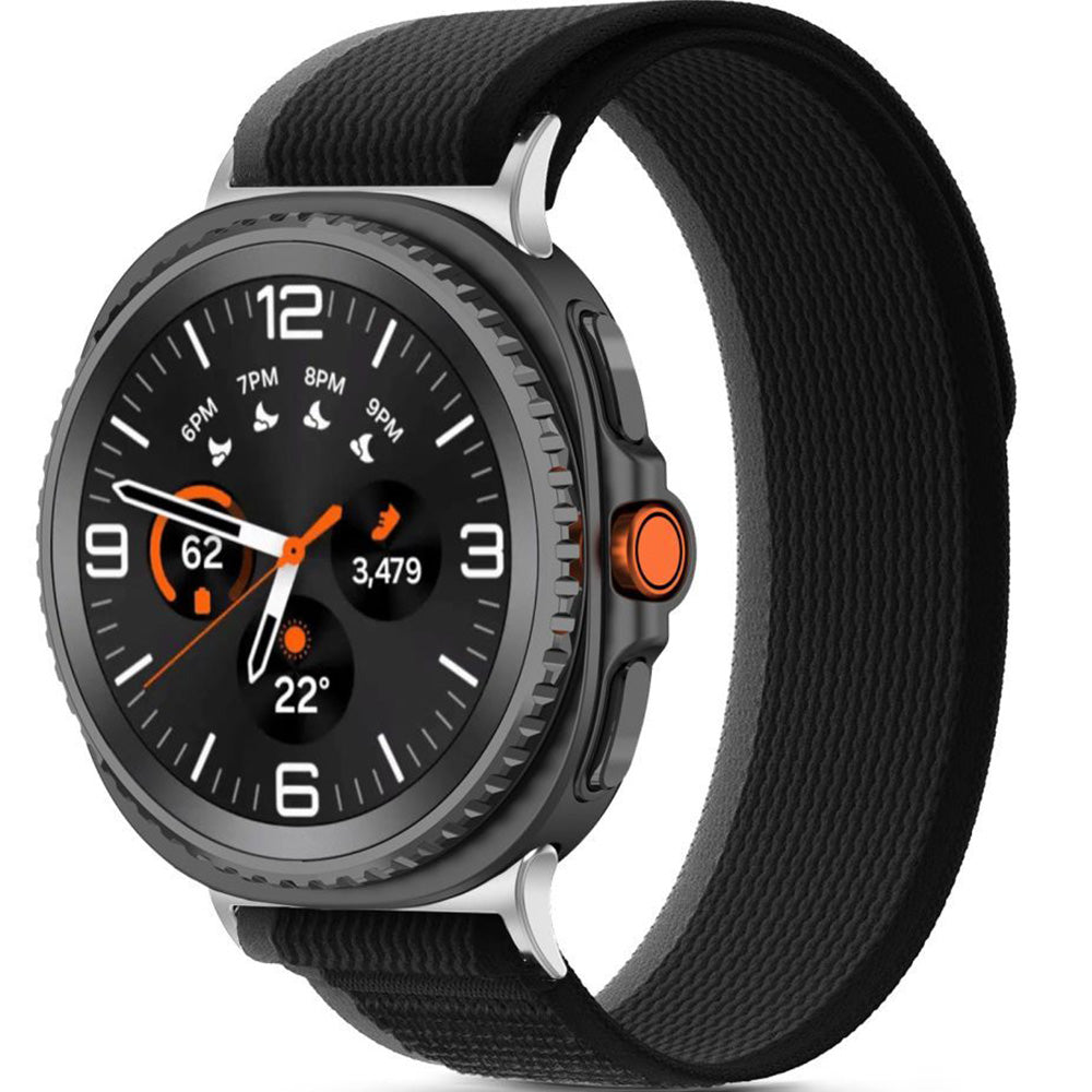 Armband für Galaxy Watch 8 40 mm / 44 mm / 8 Classic 46 mm, Tech-Protect Nylon Stripe, Schwarz-Orange