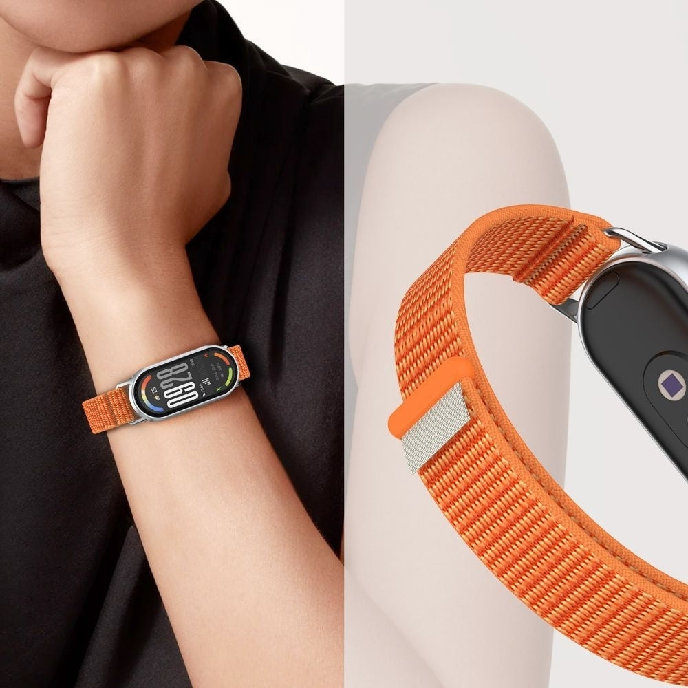 Armband für Xiaomi Smart Band 10 / 9 / 9 NFC / 8, Tech-Protect Nylon Strap,Orange/Grau