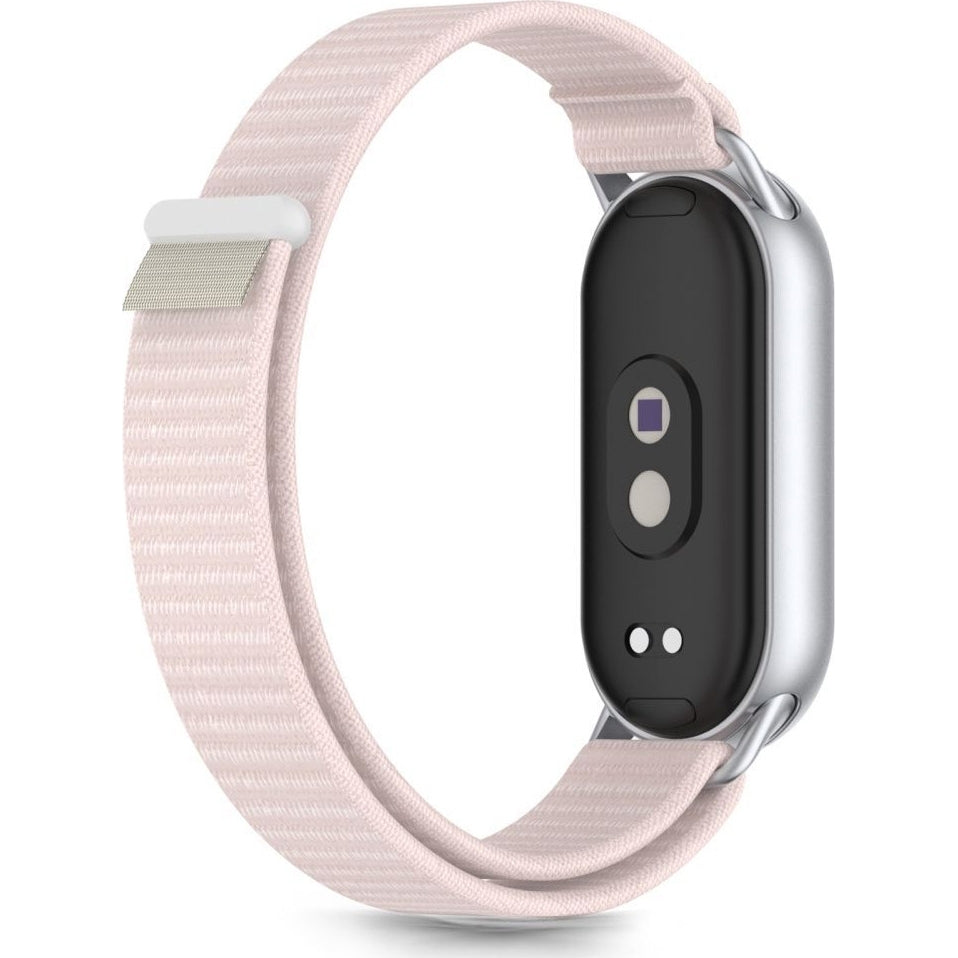 Armband für Xiaomi Smart Band 10 / 9 / 9 NFC / 8, Tech-Protect Nylon Strap, Rosa/Grau