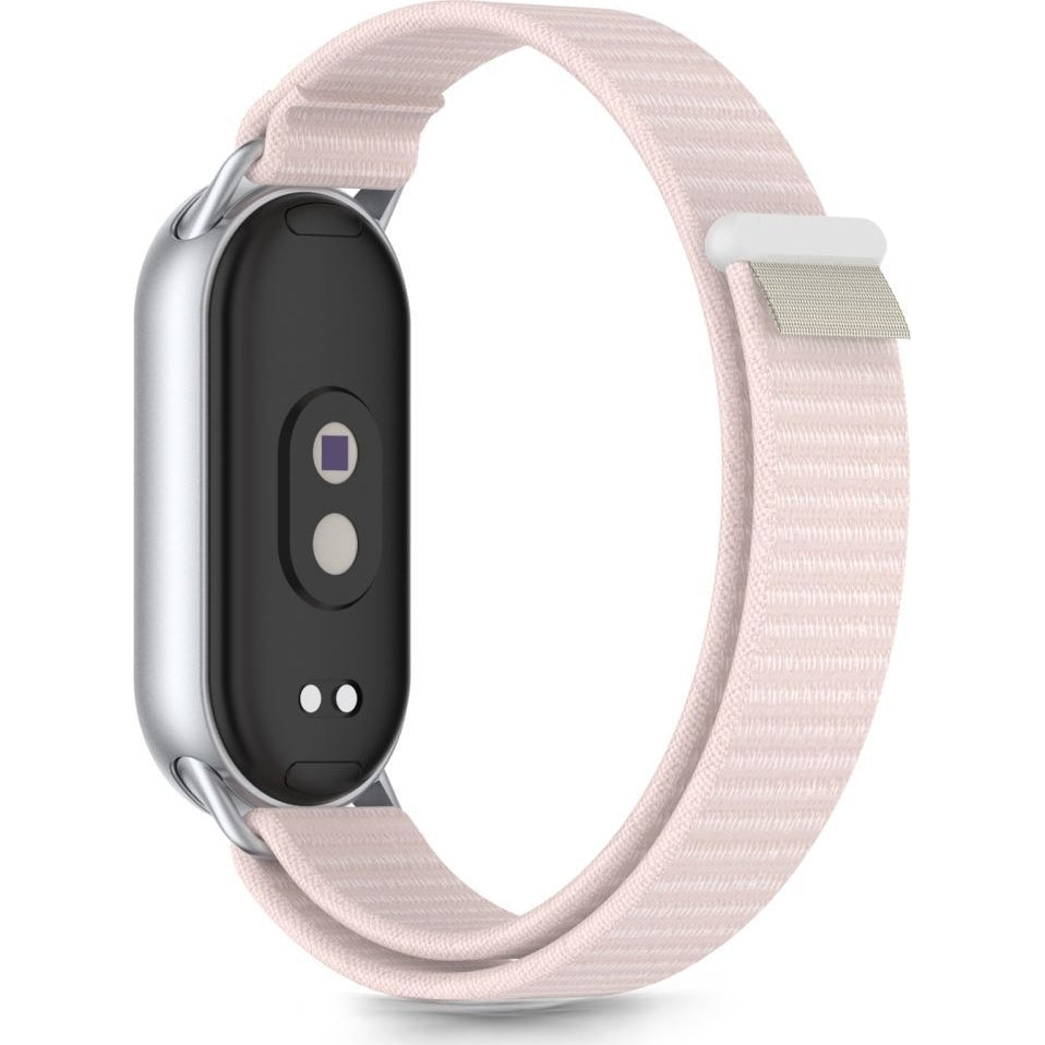 Armband für Xiaomi Smart Band 10 / 9 / 9 NFC / 8, Tech-Protect Nylon Strap, Rosa/Grau