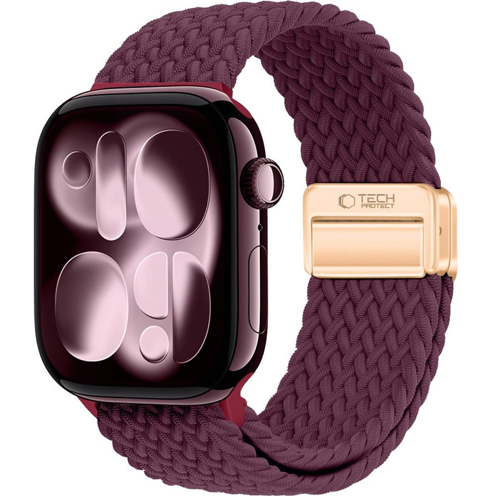 Armband für Apple Watch 38/40/41/42 mm, Tech-Protect Nylonmag, Burgunderrot (1/8)