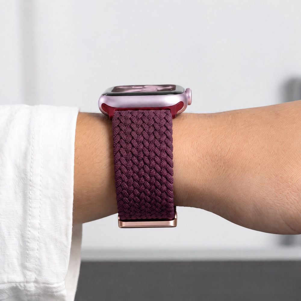Armband für Apple Watch 38/40/41/42 mm, Tech-Protect Nylonmag, Burgunderrot (6/8)