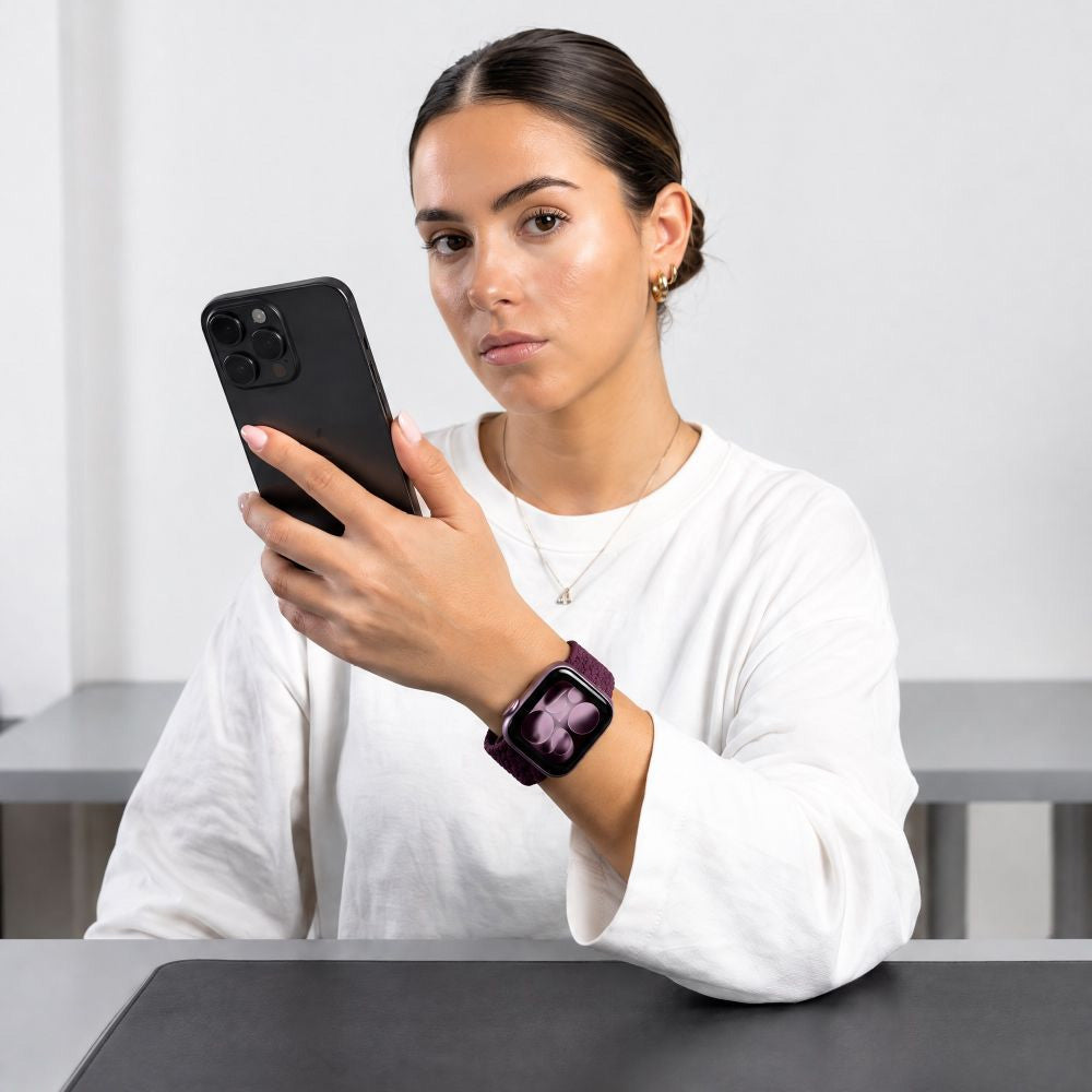 Armband für Apple Watch 38/40/41/42 mm, Tech-Protect Nylonmag, Burgunderrot (7/8)