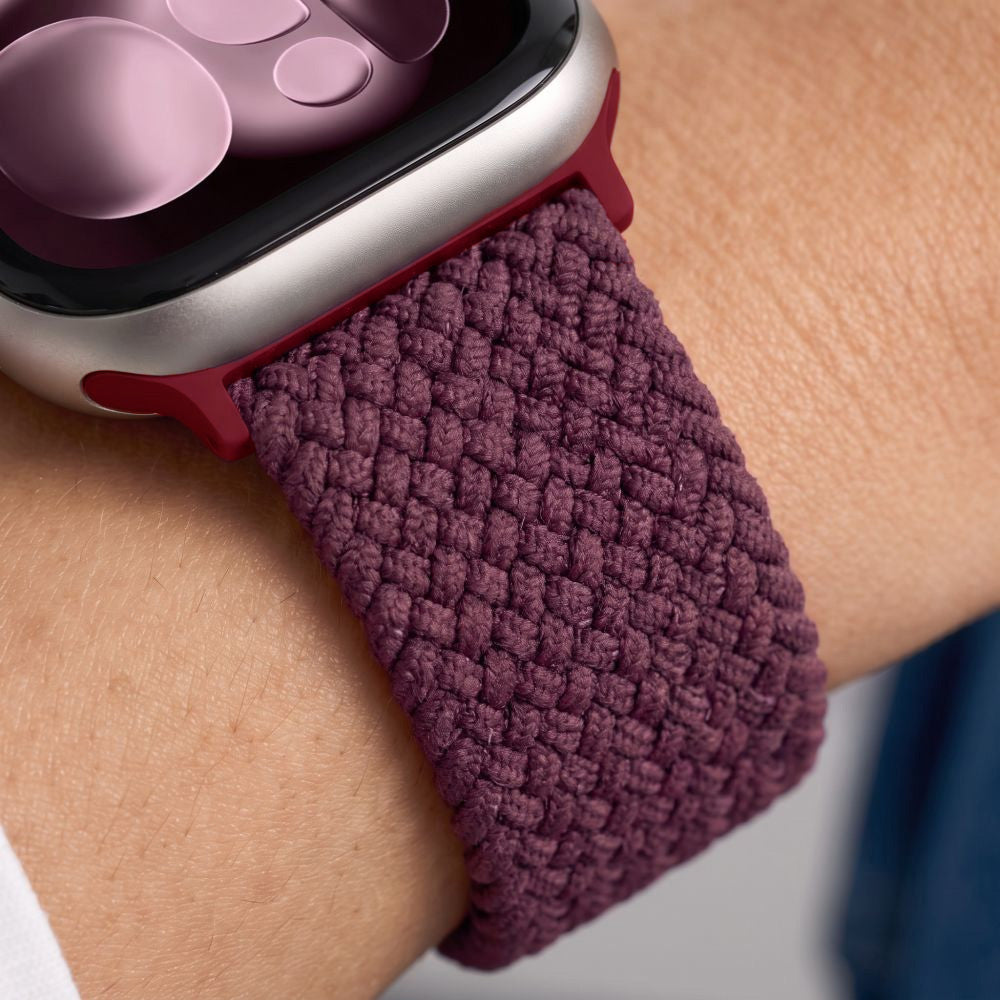Armband für Apple Watch 38/40/41/42 mm, Tech-Protect Nylonmag, Burgunderrot (8/8)