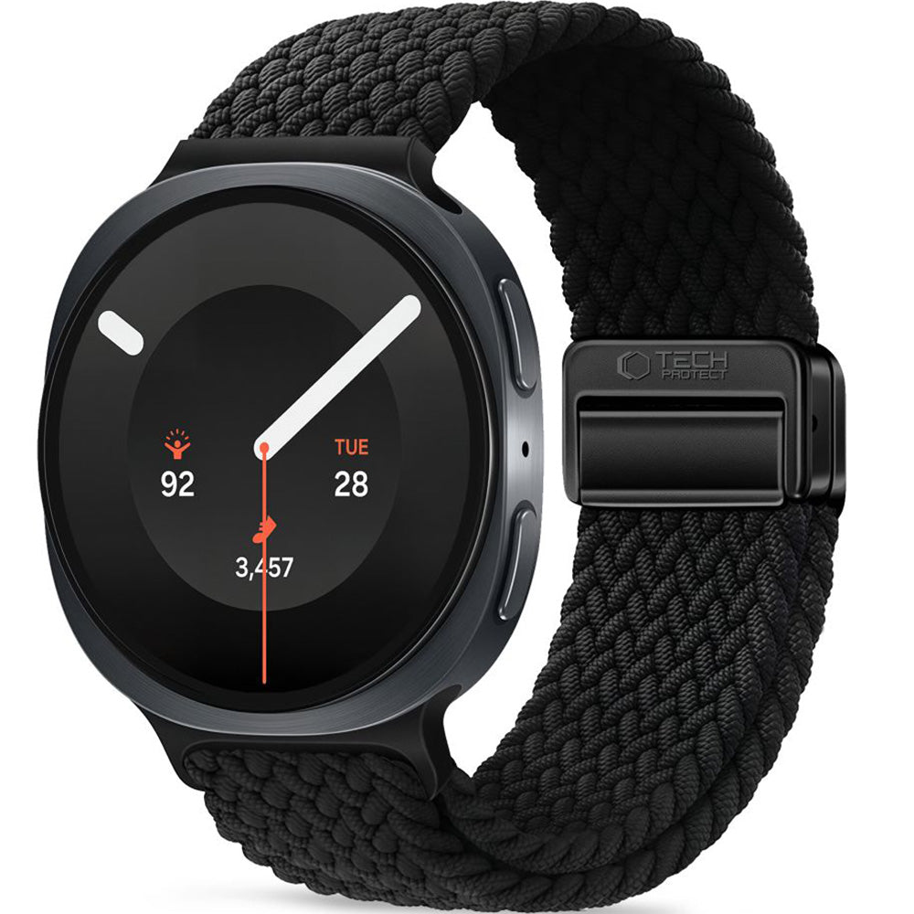 Armband für Galaxy Watch 9 40 mm / 44 mm / 8 40 mm / 44 mm / 8 Classic, Tech-Protect Nylonmag, Schwarz