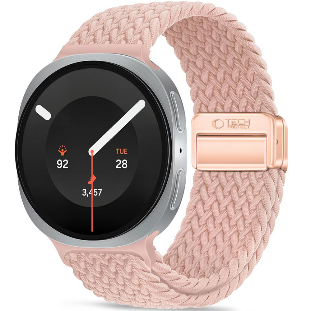 Armband für Galaxy Watch 9 40 mm / 44 mm / 8 40 mm / 44 mm / 8 Classic, Tech-Protect Nylonmag, Rosa