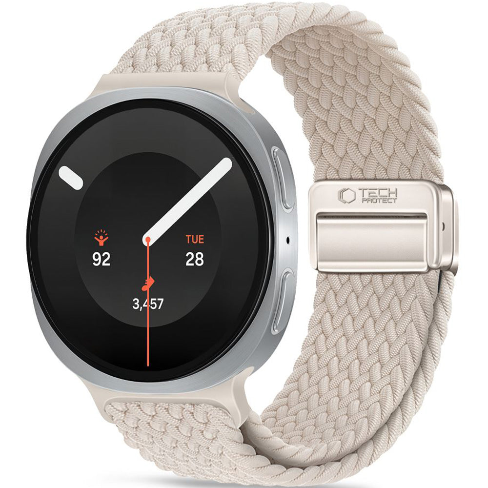 Armband für Galaxy Watch 9 40 mm / 44 mm / 8 40 mm / 44 mm / 8 Classic, Tech-Protect Nylonmag, Beige