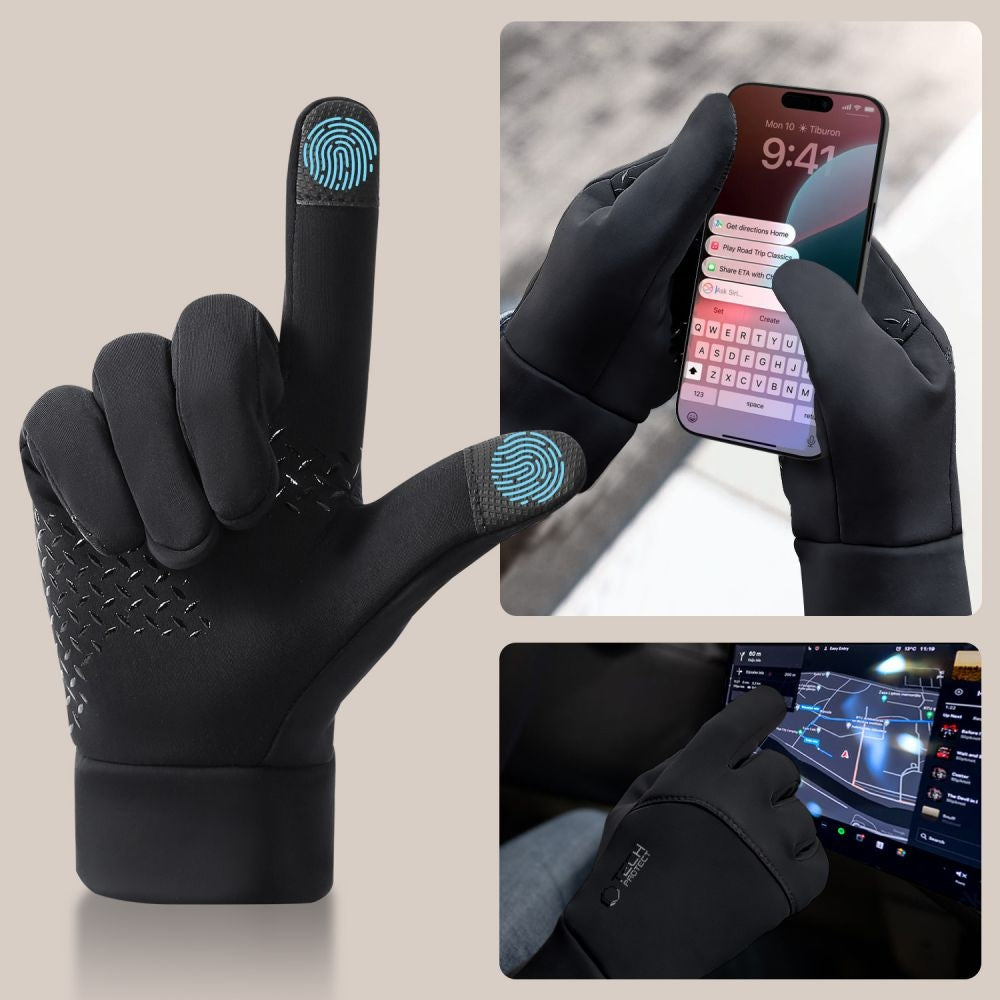 Tech-Protect WG01 Winter Touchscreen-Handschuh M, Schwarz