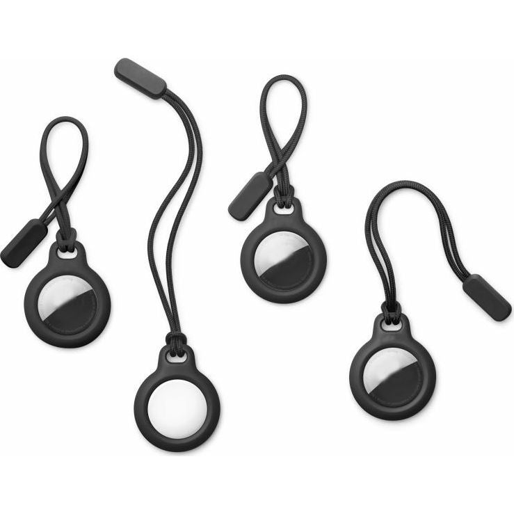 Schutzhülle / Schlüsselanhänger für Apple AirTag, Tech-Protect Rough Chain, 2 Stück, Schwarz