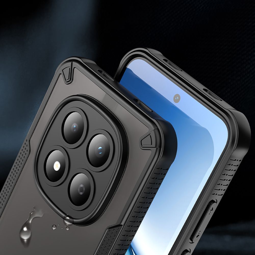 Handyhülle für Xiaomi Redmi Note 15 Pro+ Plus 5G, Tech-Protect Rugged Shield MagSafe, mattes Rauchfarben mit schwarzem Rahmen