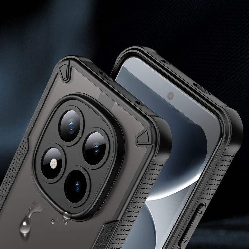 Handyhülle für Xiaomi Redmi Note 15 Pro 5G, Tech-Protect Rugged Shield MagSafe, mattes Rauchfarben mit schwarzem Rahmen