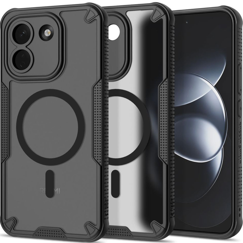 Handyhülle für Xiaomi Redmi Note 17 Pro Max 5G, Tech-Protect Rugged Shield mit MagSafe, Rauchfarben-Schwarz (1/7)