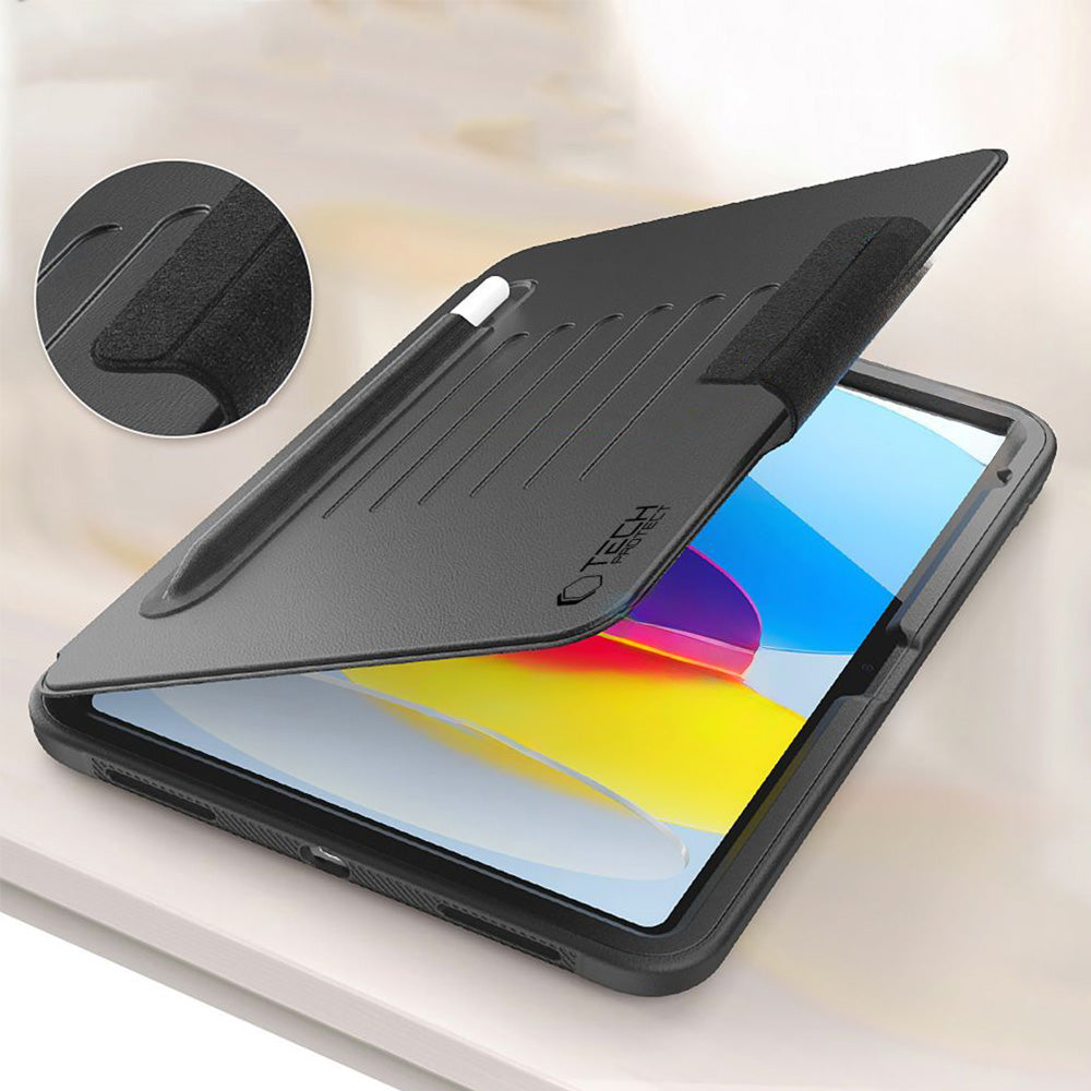 Schutzhülle mit Klappe für iPad 11 / 10 gen. 2025 / 2022, Tech-Protect SC Pen Armor, Schwarz