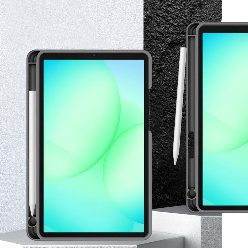 Schutzhülle für Galaxy Tab A11 / Tab A9, Tech-Protect SC Pen Canvas, Schwarz-Grau