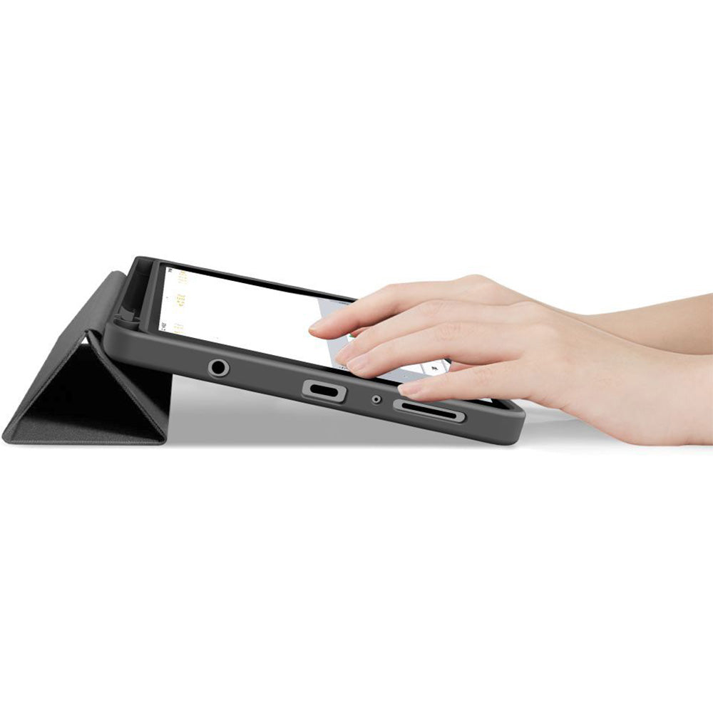 Schutzhülle für Galaxy Tab A11 / Tab A9, Tech-Protect SC Pen Canvas, Schwarz-Grau