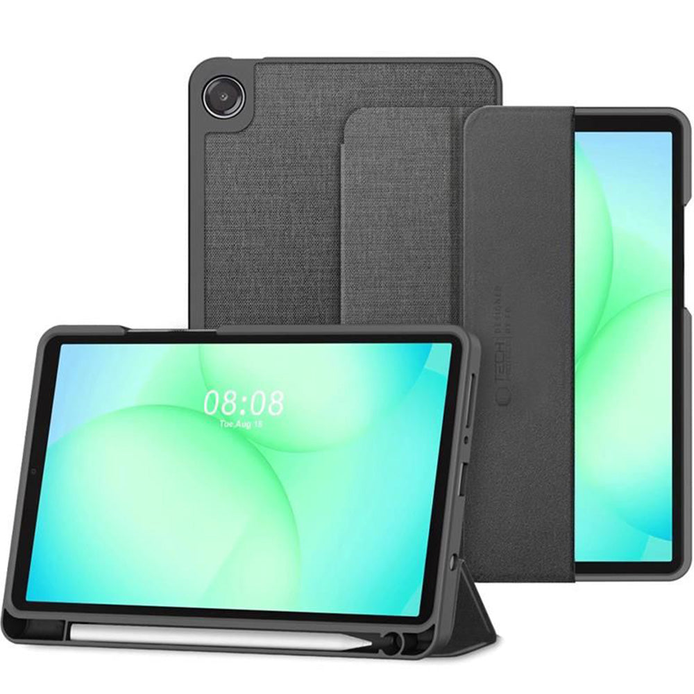 Schutzhülle für Galaxy Tab A11 / Tab A9, Tech-Protect SC Pen Canvas, Schwarz-Grau
