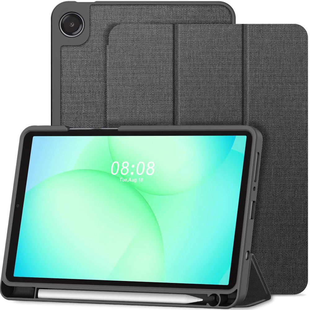 Schutzhülle für Galaxy Tab A11 / Tab A9, Tech-Protect SC Pen Canvas, Schwarz-Grau
